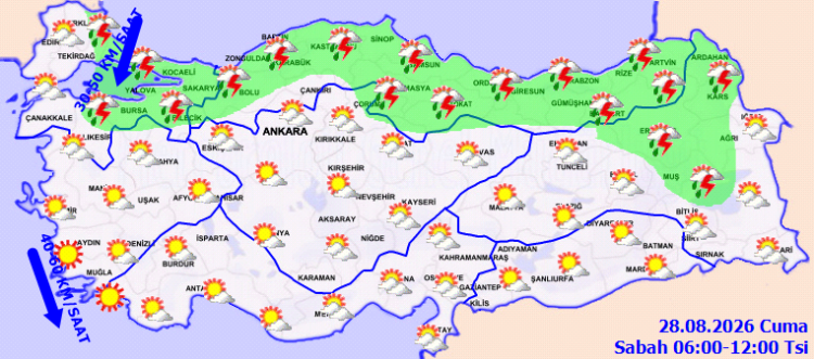 Meteoroloji’den üçlü uyarı! Sağanak, fırtına ve toz taşınımı geliyor!