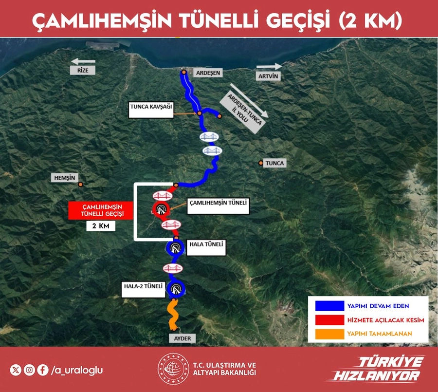 Çamlıhemşin Tüneli açılıyor, Ayder’e ulaşım 20 dakika
