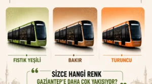 Gaziantep’te Yeni Tramvayların Rengini Gazi Şehirliler Seçecek