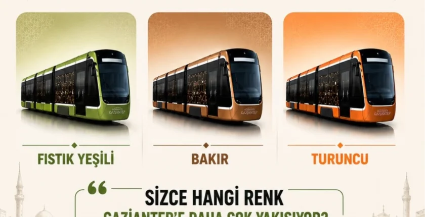 Gaziantep’te Yeni Tramvayların Rengini Gazi Şehirliler Seçecek