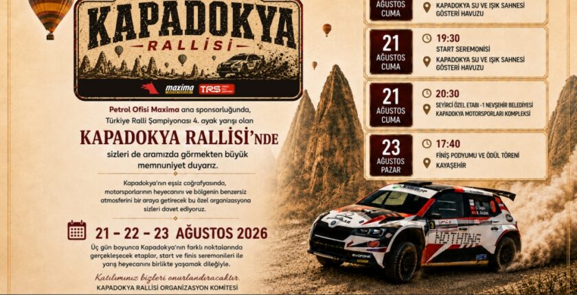 Türkiye Ralli Şampiyonası Nevşehir’de Toprak Parkura Çıkıyor