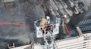 8 katlı binadaki yangına hızlı müdahale