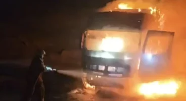 Belen’de seyir halindeki TIR’da yangın çıktı