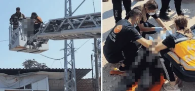 Elektrik direğinde asılı halde bulunan kişi hayatını kaybetti