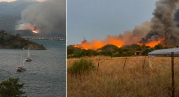 Fethiye’de orman yangını yerleşim yerlerine ulaştı: Huzurevi tahliye edildi