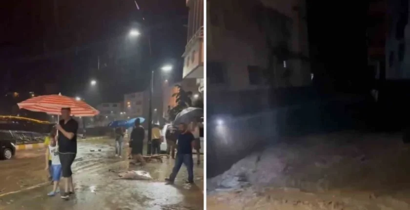 Giresun şiddetli yağmura esir oldu Giresun şiddetli yağmura esir oldu