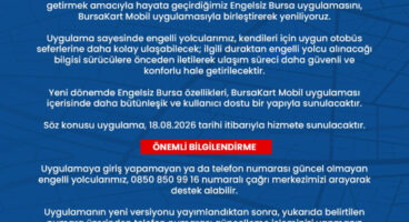 Engelsiz Bursa, BursaKart Mobil ile yenileniyor