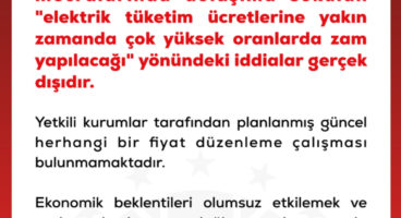 Elektrik zammı iddialarına yalanlama!