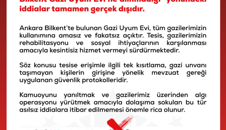 'Gazi Uyum Evi' iddialarına yalanlama