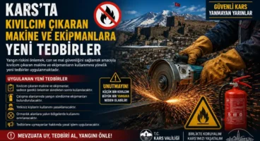Kars’ta kıvılcım oluşturan makinelerin kullanımına yangın önlemi