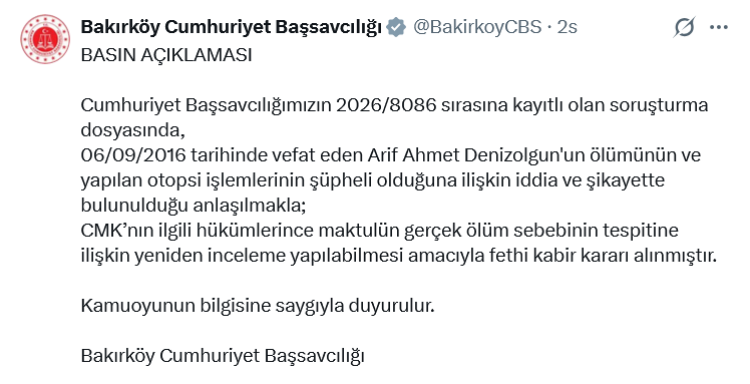 Eski Bakan'ın ölümüne ilişkin 'fethi kabir' kararı