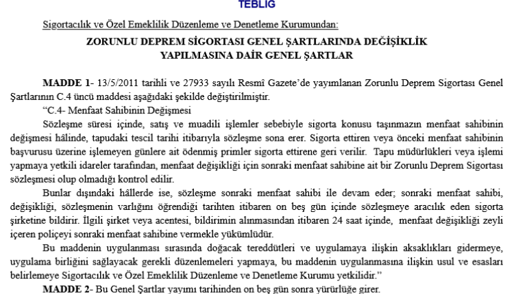 DASK’ta sistem değişti! Konut satışında mevcut poliçe sona erecek