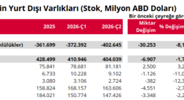 Türkiye’nin net yatırım pozisyonunda açık 402,6 milyar dolara ulaştı