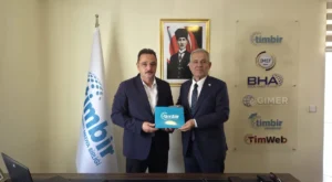 TİMBİR Genel Başkanı Basa’ya Türkiye Gazeteciler Federasyonu Genel Başkanı Karaca'dan ziyaret