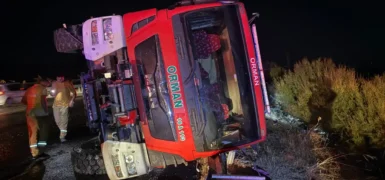 Orman yangını desteğinden dönen arazöz kaza yaptı: 5 yaralı