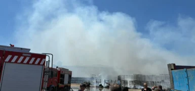 Mustafakemalpaşa’da Fabrika Bahçesinde Yangın